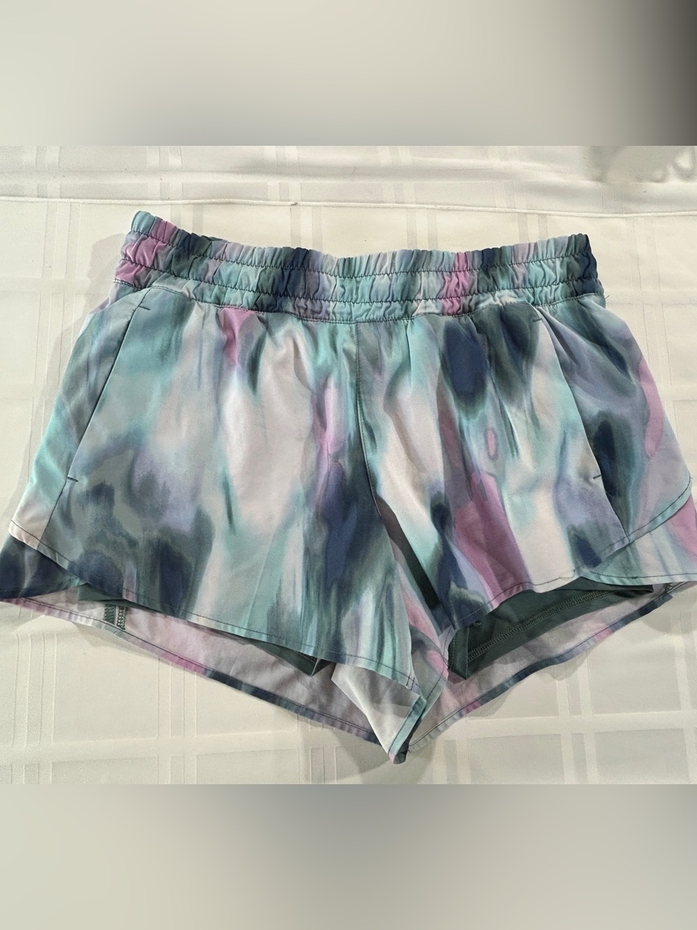 Avia Pastel Watercolor Athletic Shorts in Light Blue & Lavender